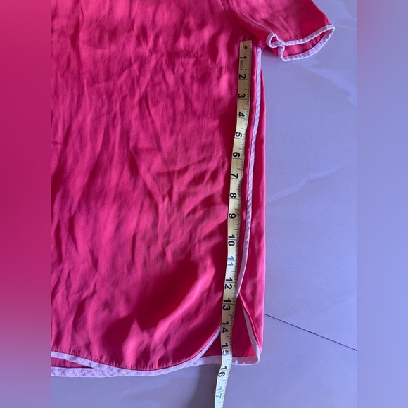 J. Crew Women’s Silk Coral Red Shirt Blouse top tee silk size 2 - Picture 8 of 15